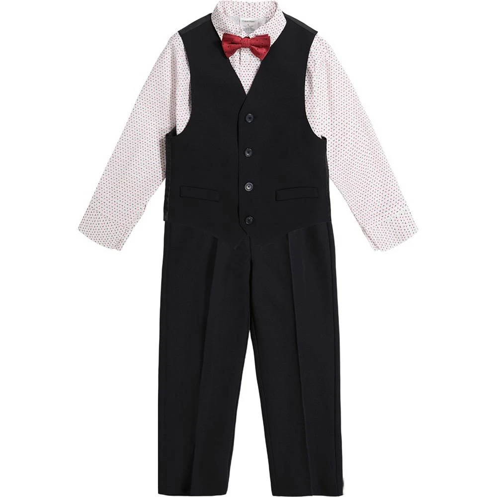 商品Calvin Klein|Little Boys Stretch Performance Vest, Pants, Shirt and Bow Tie, 4-Piece Set,价格¥334,第2张图片详细描述