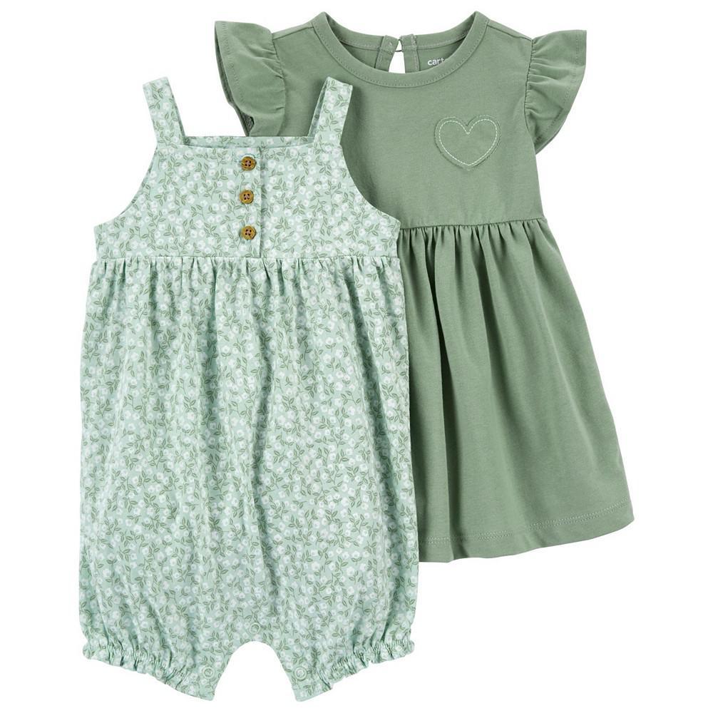 Baby Girls Dress and Romper Set with Bloomer, 3 Piece商品第1张图片规格展示