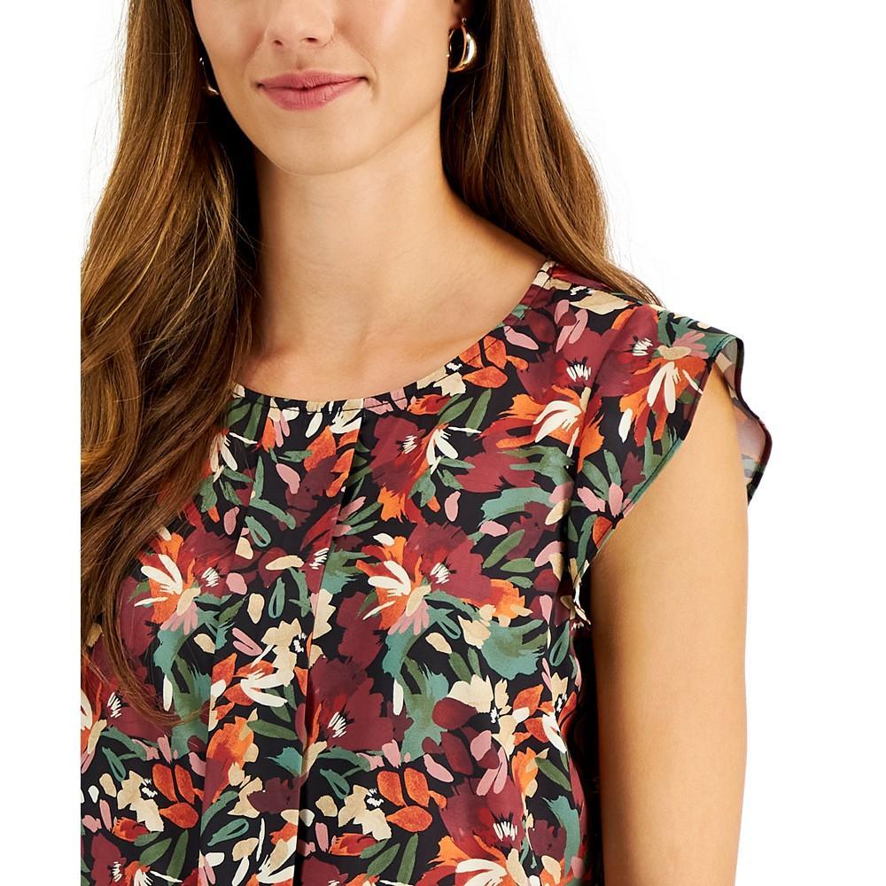 商品Tahari|Women's Printed Flutter-Sleeve Blouse,价格¥367,第5张图片详细描述