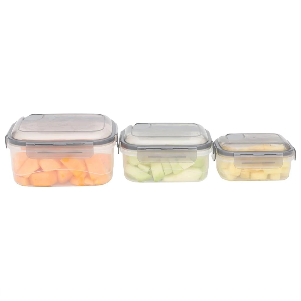 Home Basics Locking Rectangle Food Storage Containers with Grey Steam Vented Lids, (Set of 6) 商品