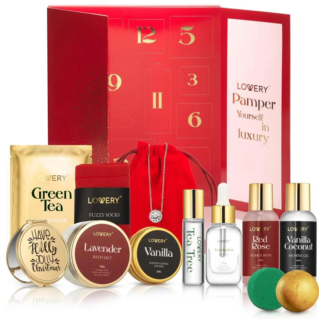 商品Lovery|12 Days of Beauty Advent Calendar Bath & Body Care Gift Set,价格¥362,第1张图片