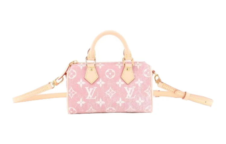 商品[国内直发] Louis Vuitton|Speedy Nano 元旦中国限定 百搭便携通勤老花图案 丹宁牛仔布 手提包单肩包斜挎包 迷你 女款 粉色,价格¥30674,第3张图片详细描述