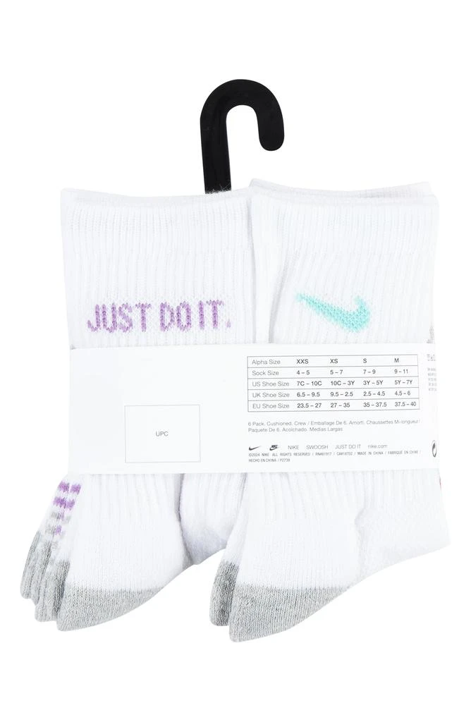 商品NIKE|Kids' 6-Pack Crew Socks (Little Kid) ,价格¥76,第3张图片详细描述