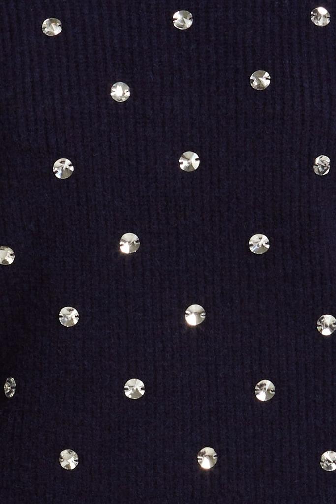 Crystal-embellished ribbed-knit sweater商品第4张图片规格展示