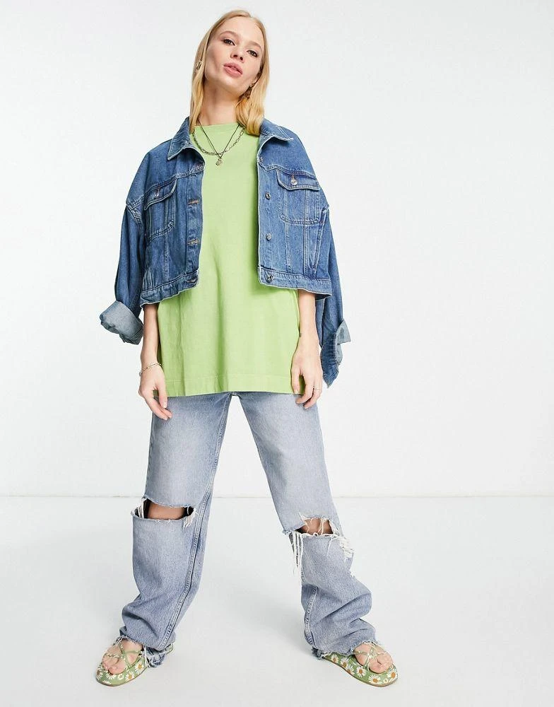 商品Topshop|Topshop oversized washed boyfriend tee in green,价格¥130,第2张图片详细描述