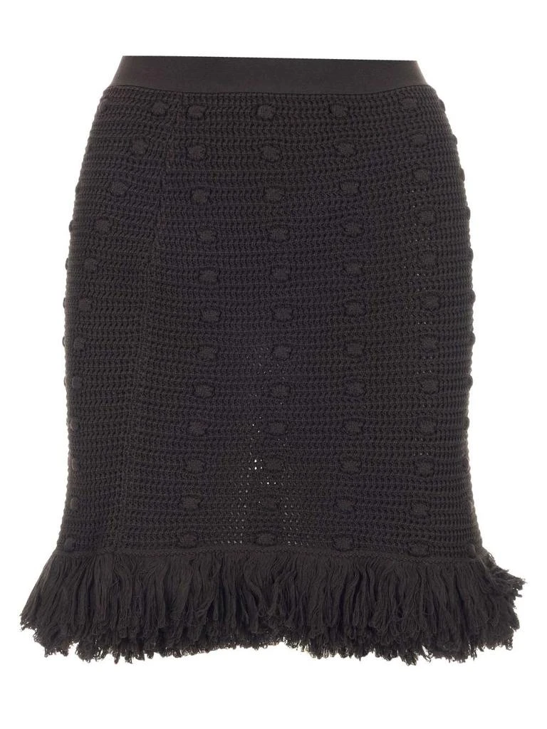 商品Bottega Veneta|Bottega Veneta Knitted Fringed Mini Skirt,价格¥7226,第2张图片详细描述