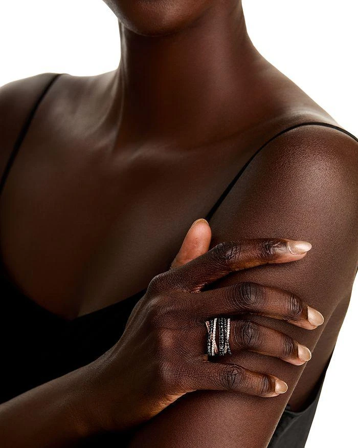 商品Bloomingdale's Fine Collection|Bloomingdale's Bloomingdale's White & Black Diamond Crisscross Ring in 14K Rose Gold, 1.86 tcw,价格¥29388,第2张图片详细描述