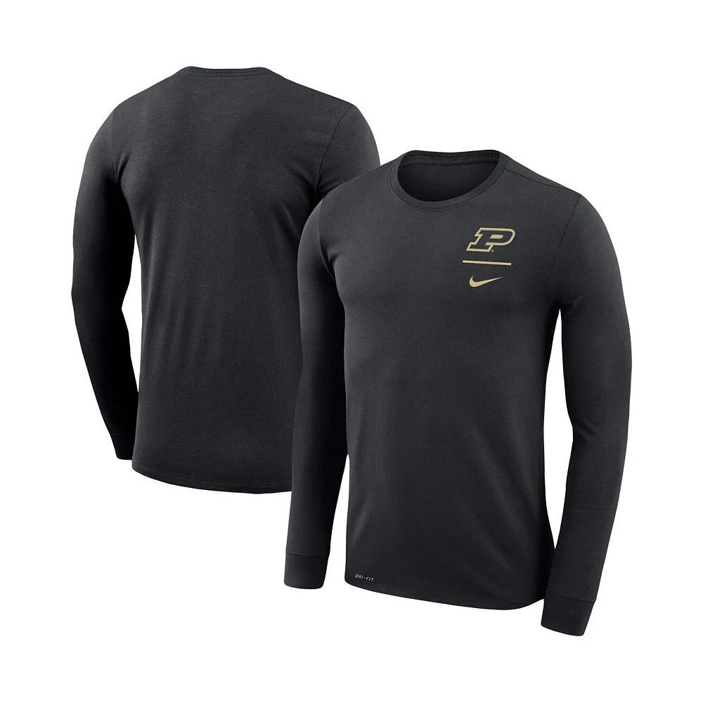 商品NIKE|Men's Black Purdue Boilermakers Logo Stack Legend Performance Long Sleeve T-shirt,价格¥306,第1张图片