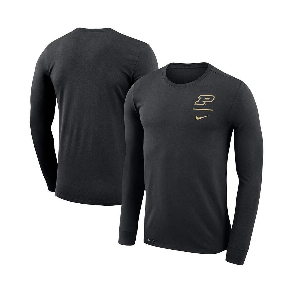 商品NIKE|Men's Black Purdue Boilermakers Logo Stack Legend Performance Long Sleeve T-shirt,价格¥223,第1张图片