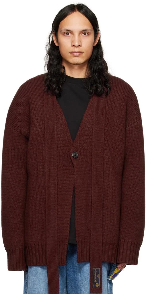 商品We11done|Burgundy Self-Tie Cardigan,价格¥2910,第1张图片