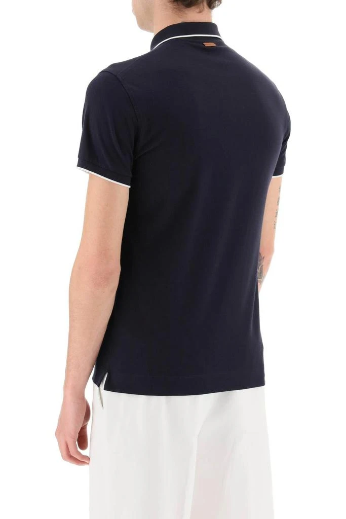 商品Zegna|Logoed cotton polo shirt,价格¥1480,第4张图片详细描述