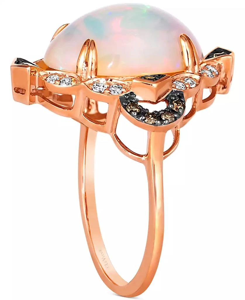商品Le Vian|Neopolitan Opal (3-1/5 ct. t.w.) & Diamond (1/4 ct. t.w.) Halo Ring in 14k Rose Gold,价格¥16201,第4张图片详细描述