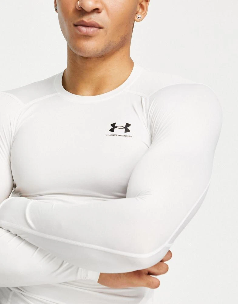 商品Under Armour|Under Armour Training Heat Gear compression long sleeve top in white,价格¥197,第3张图片详细描述