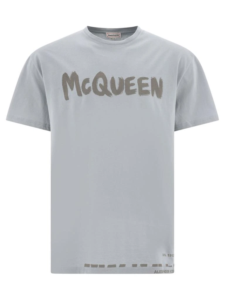 商品Alexander McQueen|Alexander McQueen Logo Printed Crewneck T-Shirt,价格¥2073,第1张图片