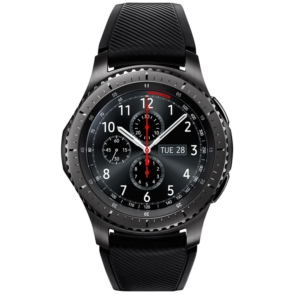 商品Samsung|Gear S3 frontier Smart Watch with Stainless Steel Case & Black Silicone Strap 46mm,价格¥2242,第1张图片