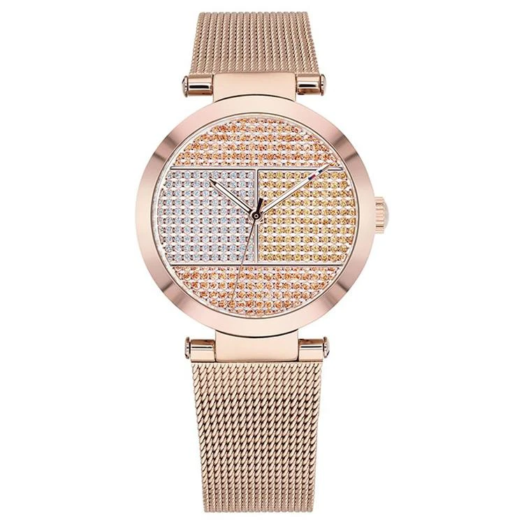 商品Tommy Hilfiger|Women's Rose Gold-Tone Stainless Steel Mesh Bracelet Watch 32mm,价格¥542,第1张图片