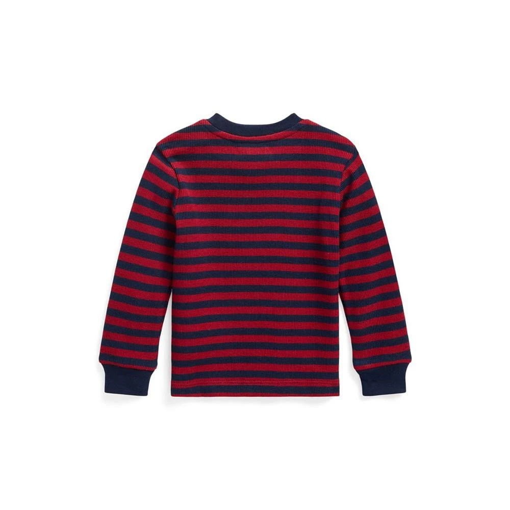 商品Ralph Lauren|Baby Boys Striped Waffle Cotton Long Sleeve T-shirt,价格¥67,第2张图片详细描述