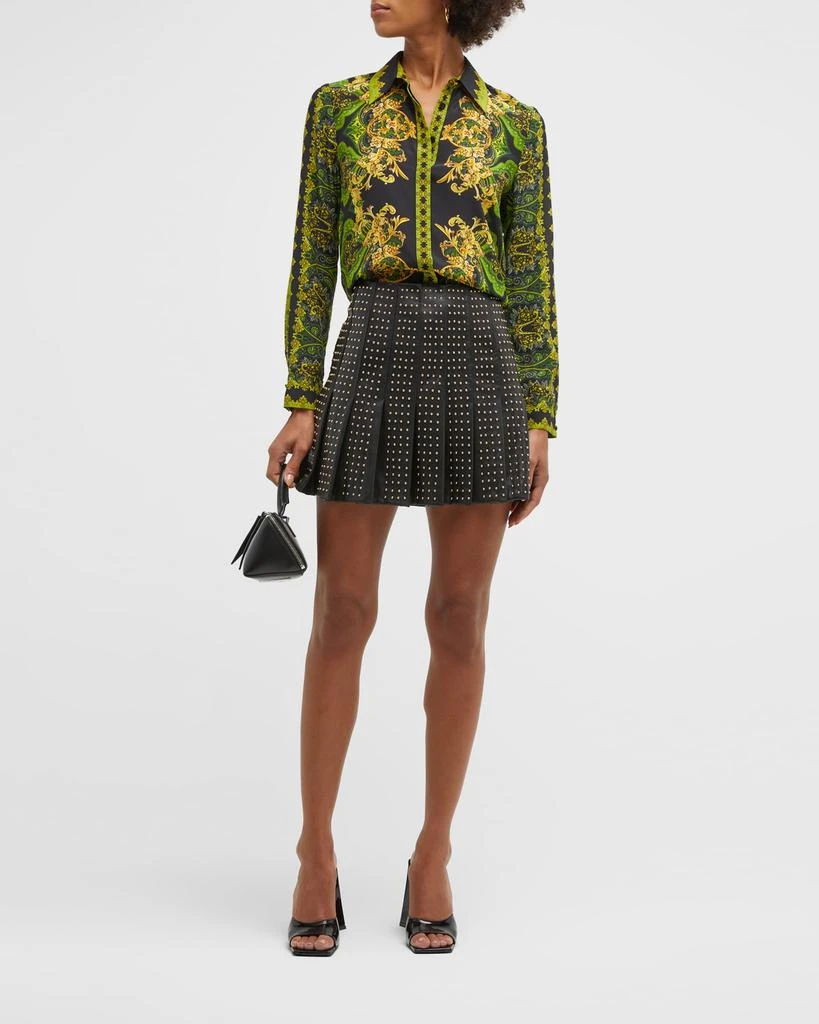 商品Alice + Olivia|Carter Vegan Leather Studded Mini Skirt,价格¥1207,第3张图片详细描述