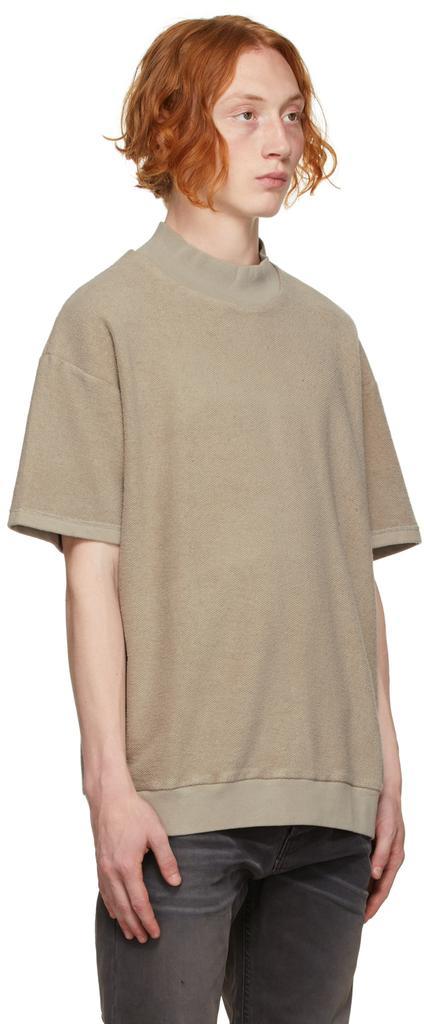 商品Fear of god|Beige Inside Out Mock Neck Short Sleeve Sweatshirt,价格¥3088,第4张图片详细描述