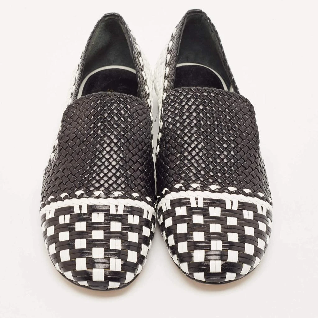 商品[二手商品] Stuart Weitzman|Stuart Weitzman Black/White Woven Leather Riviera Smoking Slippers Size 34.5,价格¥2065,第3张图片详细描述