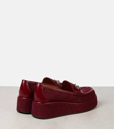 商品Gucci|Horsebit GG帆布厚底乐福鞋,价格¥10624,第2张图片详细描述
