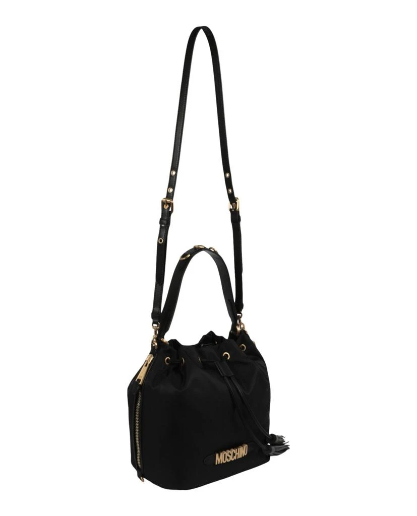 商品Moschino|Logo Plaque Drawstring Bucket Bag,价格¥4022,第4张图片详细描述