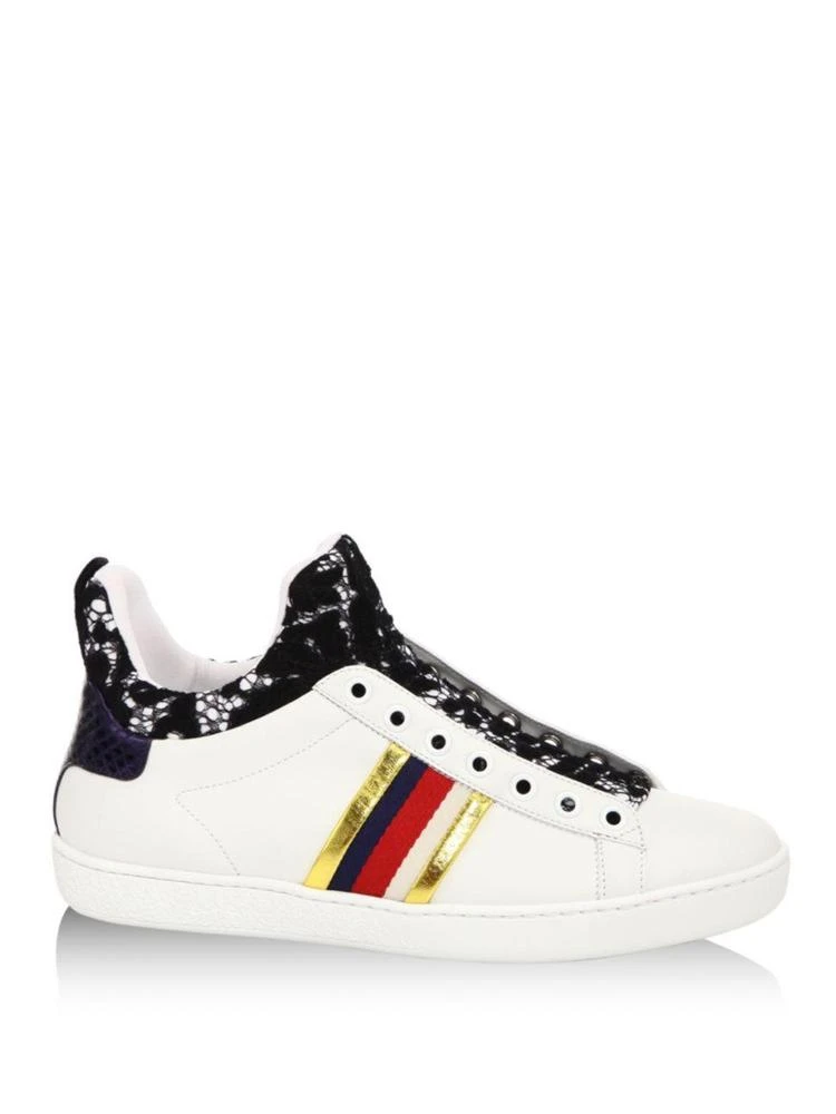 商品Gucci|New Ace Lace-Detail Leather High-Top Sneakers,价格¥5473,第1张图片