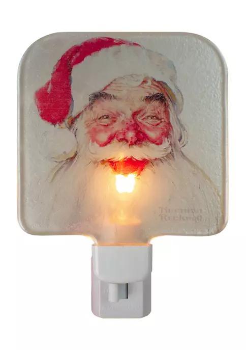 商品Northlight|6Inch Norman Rockwell 'Santa Claus' Glass Christmas Night Light,价格¥706,第1张图片
