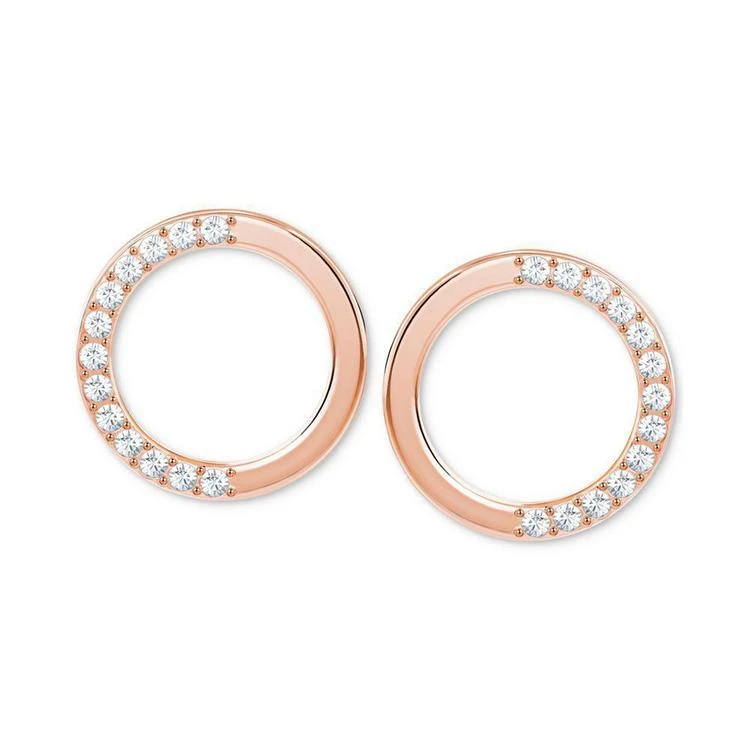 商品Swarovski|Rose Gold-Tone Crystal Pavé Open Circle Stud Earrings,价格¥437,第1张图片