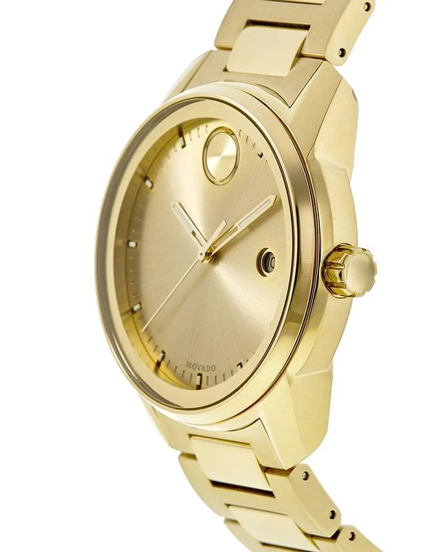 商品Movado|Movado Bold Verso Gold Dial Gold Steel Men's Watch 3600735,价格¥4471,第3张图片详细描述