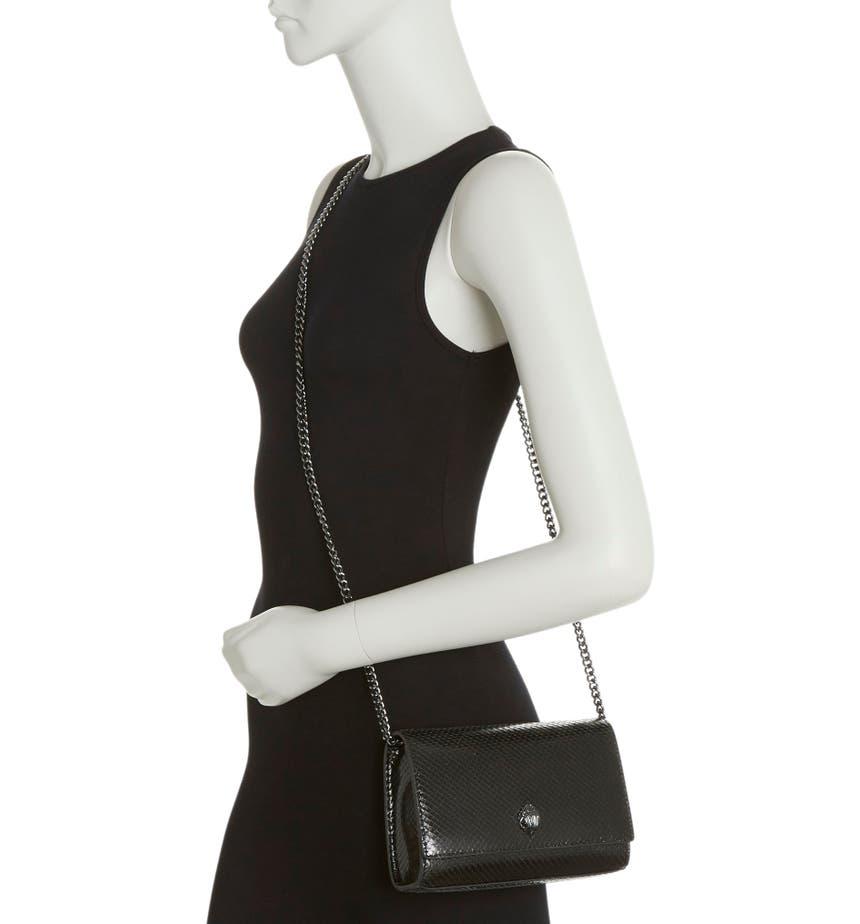 Shoreditch Snakeskin Embossed Leather Shoulder Bag商品第2张图片规格展示