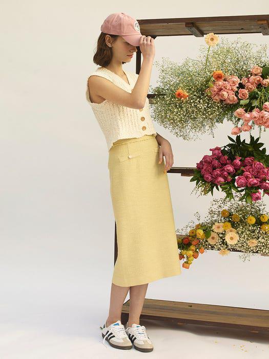商品FRONTROW|[Tweed] Fringed Tweed Midi Skirt,价格¥946,第4张图片详细描述