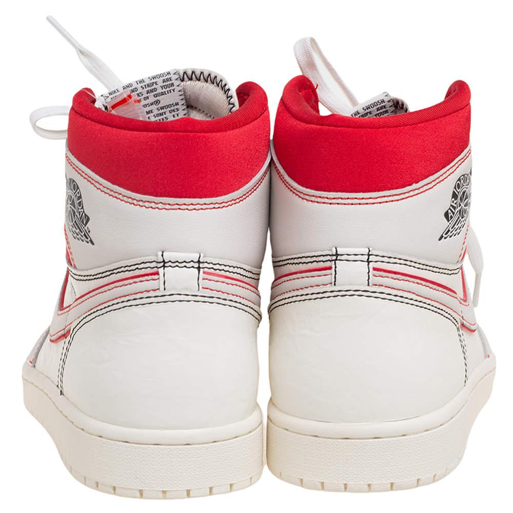 Air Jordan Red /White Leather Jordan 1 Retro High Sneakers Size 42.5商品第5张图片规格展示