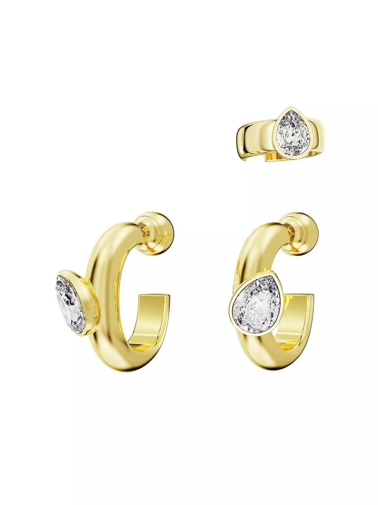 商品Swarovski|Dextera Goldtone & Crystal Hoop Earrings & Ear Cuff Set,价格¥1417,第3张图片详细描述