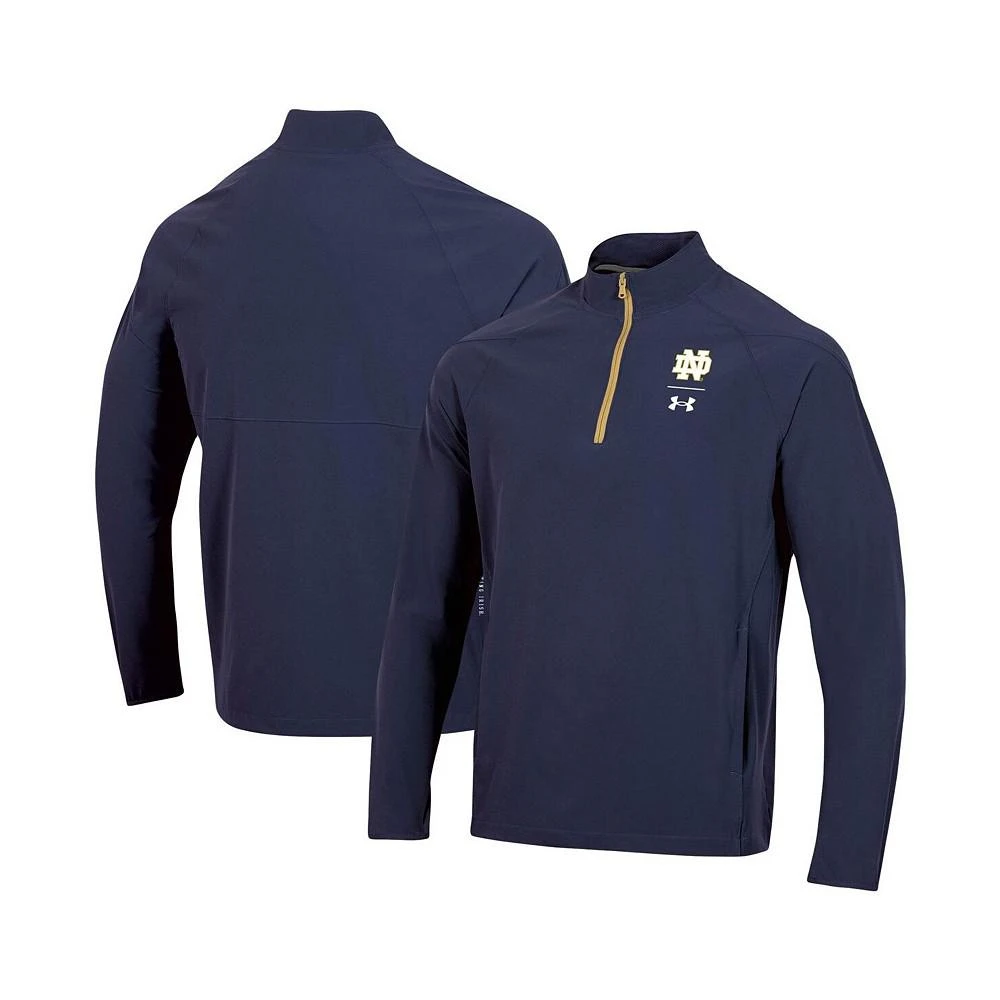 商品Under Armour|Men's Navy Notre Dame Fighting Irish Coaches Squad Quarter-Zip Jacket,价格¥742,第1张图片