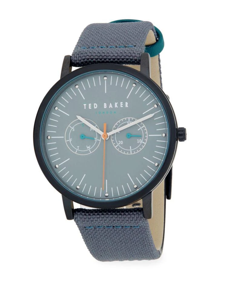 商品Ted Baker London|Chronograph Stainless Steel Woven Strap Watch,价格¥420,第1张图片