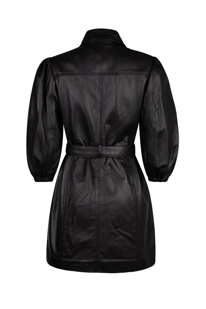 商品Muubaa|Black alba volume sleeve leather dress,价格¥4076,第3张图片详细描述