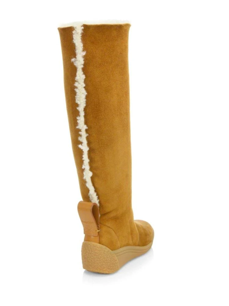 商品See by Chloé|Daria Tall Shearling & Suede Wedge Boots,价格¥1275,第2张图片详细描述