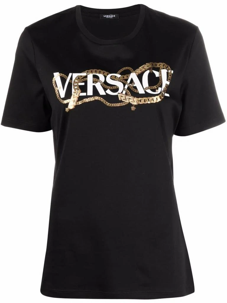 商品Versace|Versace women's black cotton t shirt,价格¥2595,第1张图片