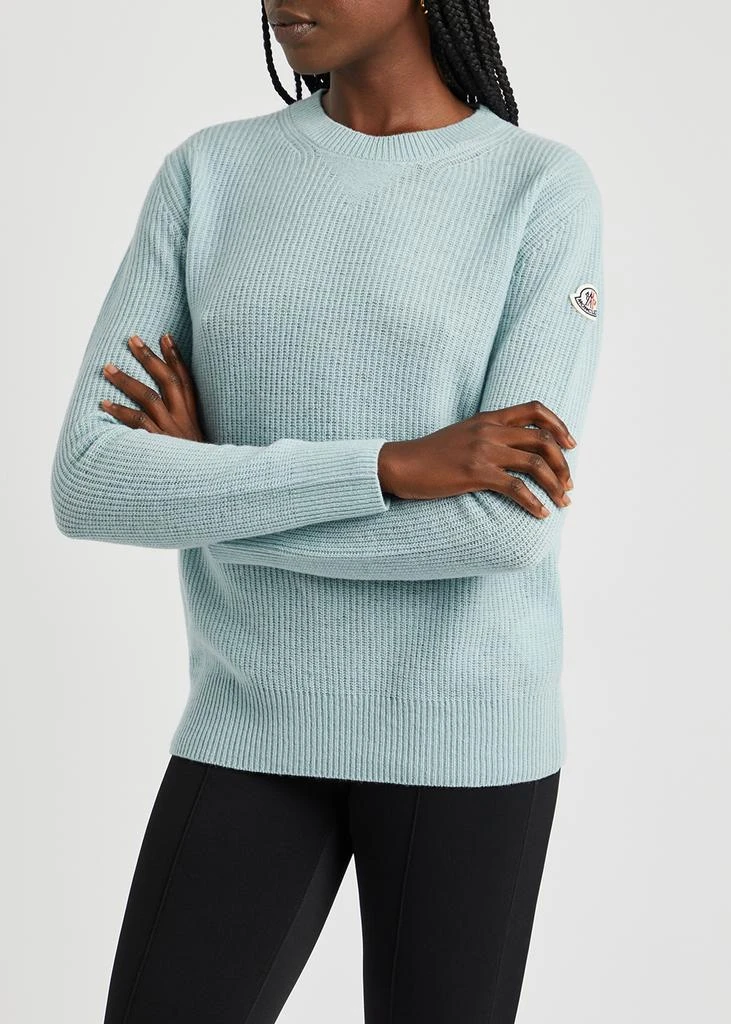 商品Moncler|Light blue wool and cashmere-blend jumper,价格¥4899,第2张图片详细描述