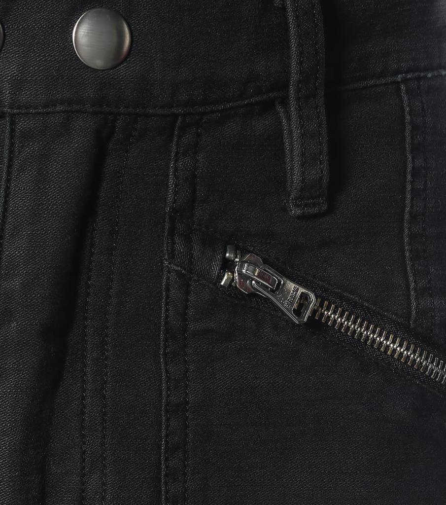 Moto Zip高腰直筒牛仔裤商品第4张图片规格展示