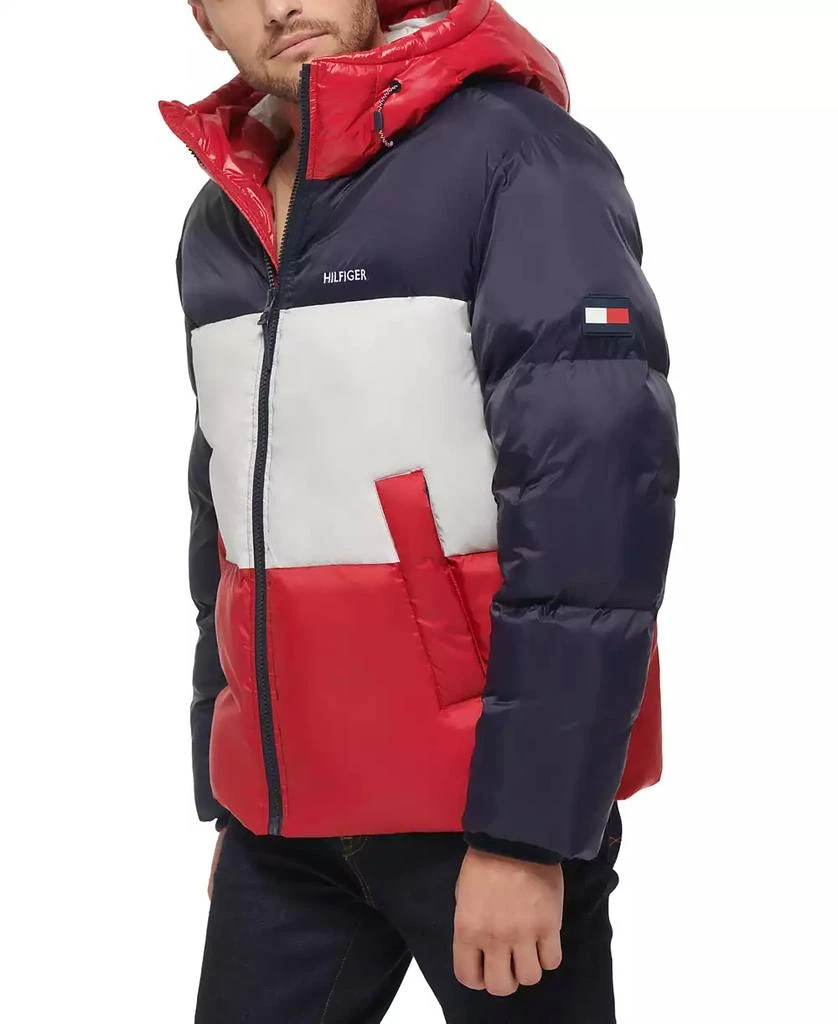 商品Tommy Hilfiger|Men's Colorblock Performance Hooded Puffer Jacket,价格¥760,第5张图片详细描述