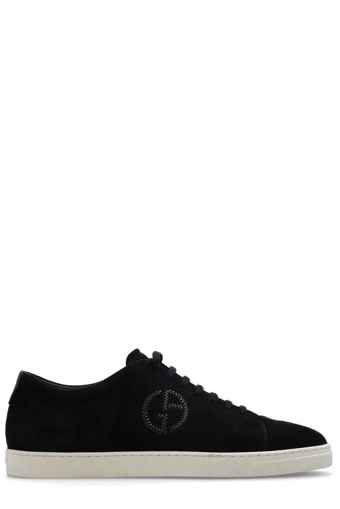 商品Giorgio Armani|Giorgio Armani Logo Embossed Lace-Up Sneakers,价格¥4349,第1张图片