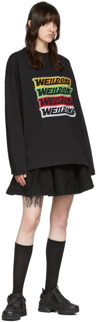 商品We11done|Black Cotton Long Sleeve T-Shirt,价格¥1334,第6张图片详细描述