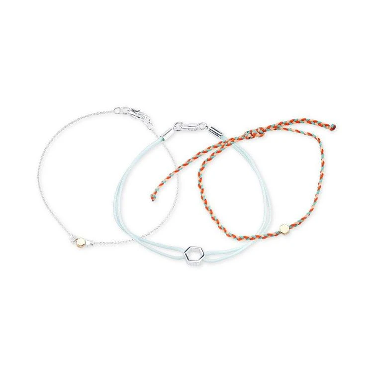 商品Unwritten|Two-Tone 3-Pc. Set Cord Slider Bracelets,价格¥67,第3张图片详细描述