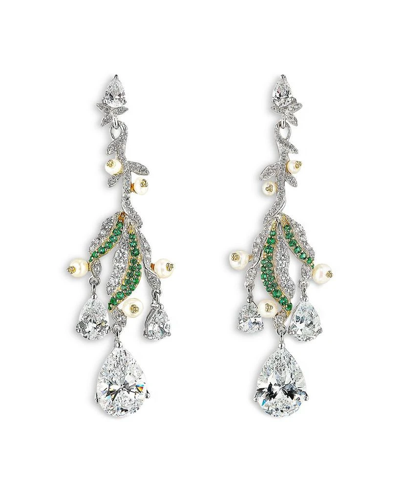 商品Anabela Chan|Anabea Chain 18K Yellow Gold & Rhodium Vermeil English Garden Lab Created Emerald & Simulated Diamond Lily of the Valley Drop Earrings,价格¥30014,第1张图片