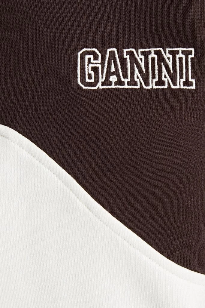 商品Ganni|Embroidered two-tone cotton-fleece sweatshirt,价格¥443,第4张图片详细描述