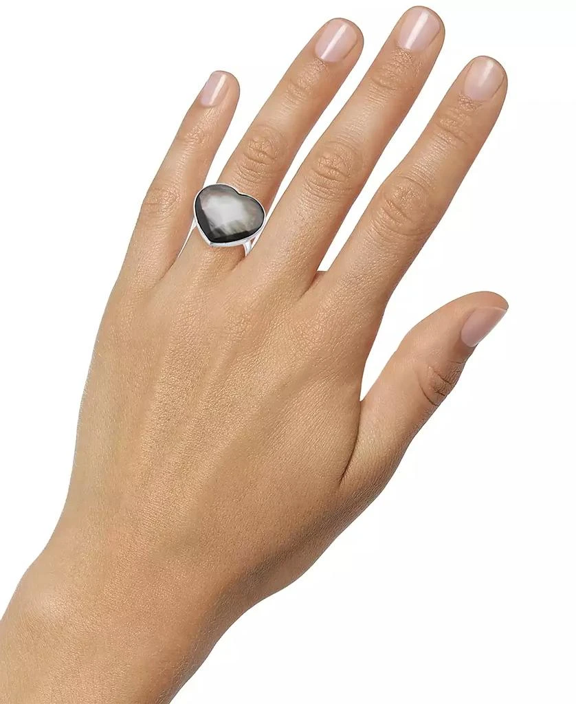 商品Macy's|Mother-of-Pearl Heart Ring in Sterling Silver,价格¥1642,第2张图片详细描述