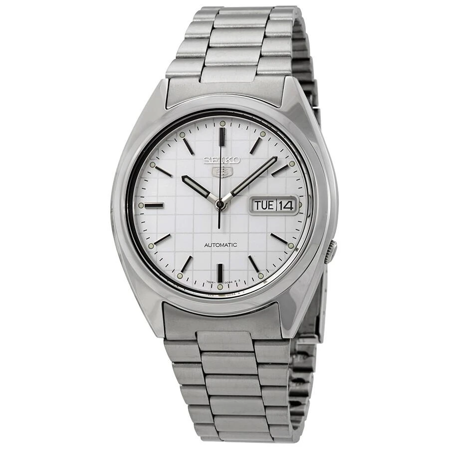 商品Seiko|Series 5 Automatic White Grid Dial Men's Watch SNXF05,价格¥943,第1张图片