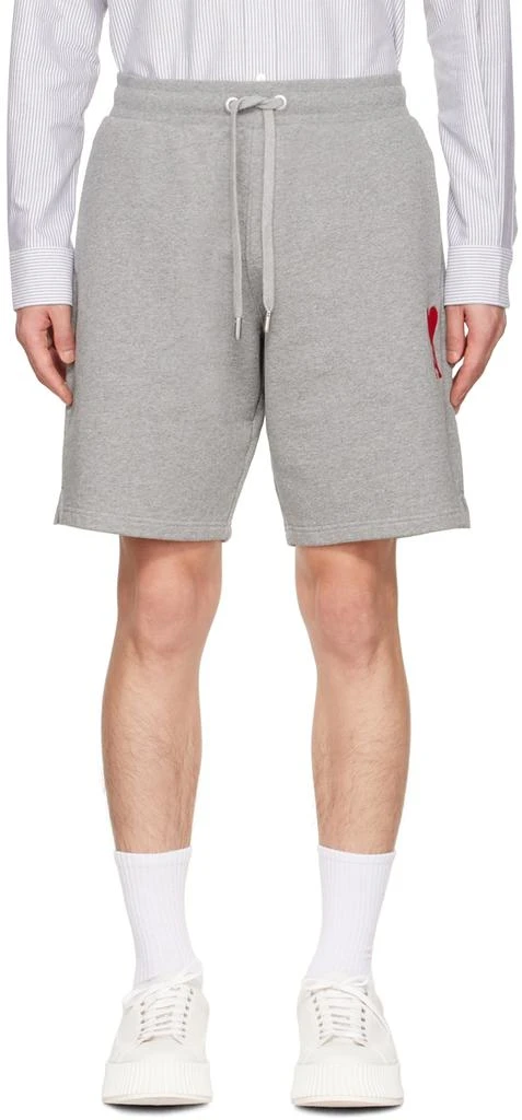 商品AMI|Gray Ami de Cœur Track Shorts,价格¥852,第1张图片